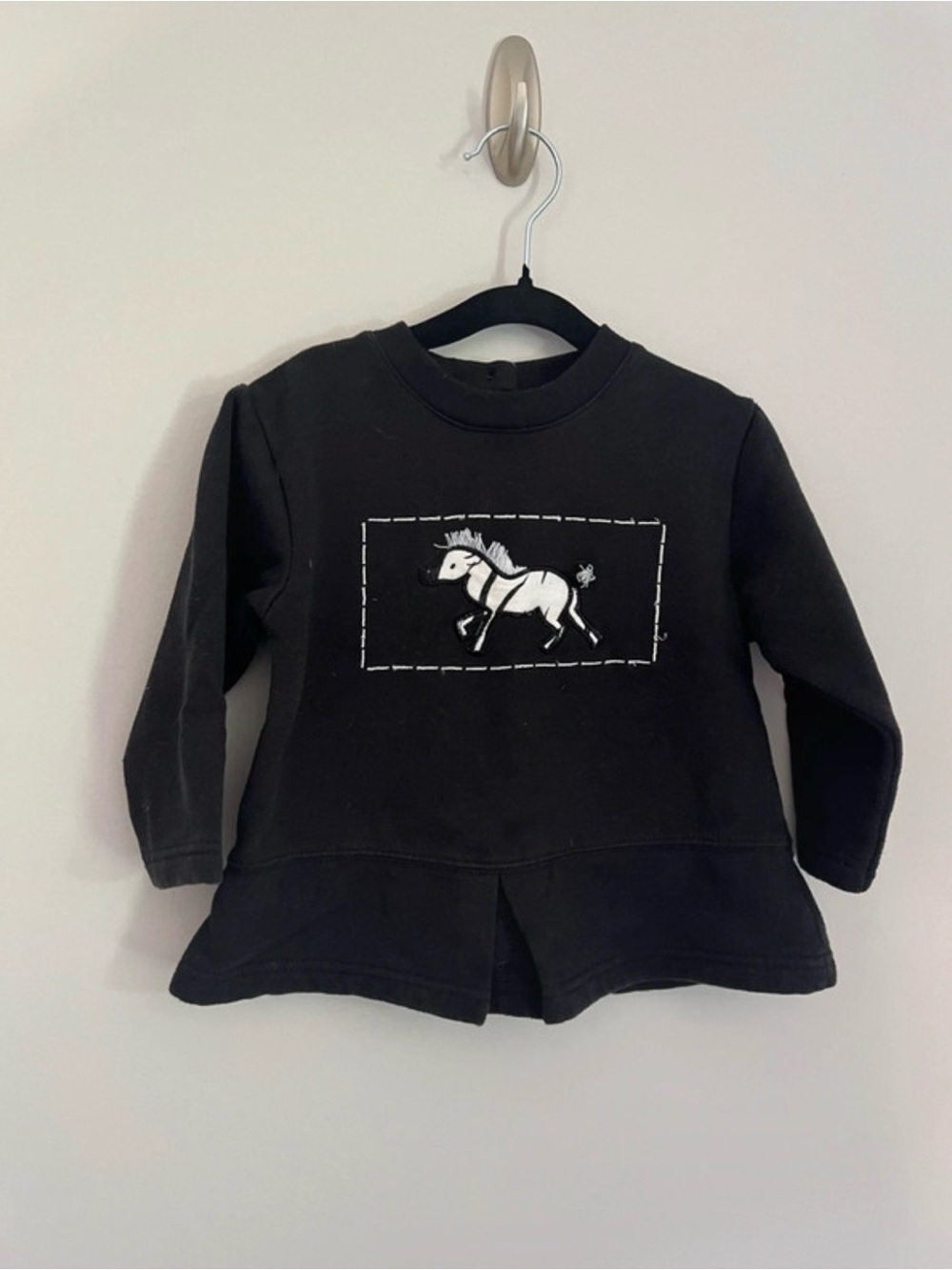 Vintage Small Steps Zebra Embroidery Long Sleeve Sweatshirt Tunic